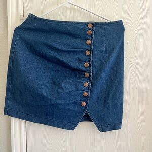 Pink Lily Blue Denim Mini Skirt